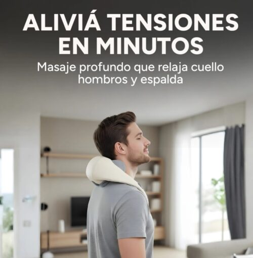 Masajeador Cervical Cuello Espalda Hombros 3 Modos 2 Niveles